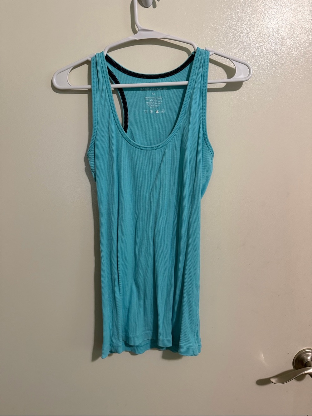 BCBGMaxAzria Teal Scoop Neck Tank Top